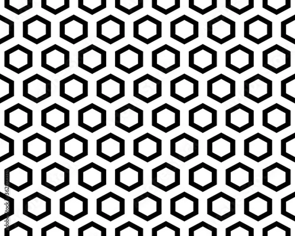 Fototapeta Seamless geometric pattern with hexagons on a white background
