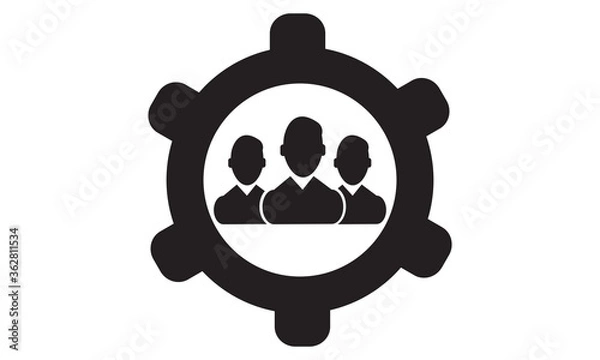 Fototapeta Teamwork management icon. vector graphics 