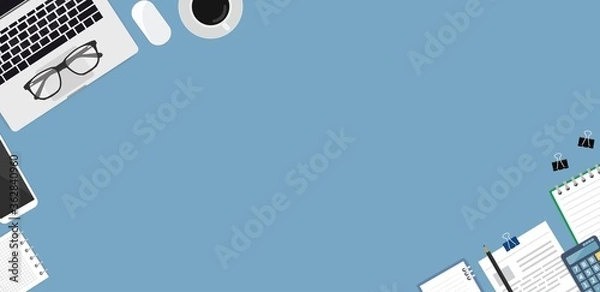 Fototapeta abstract  office desk background with place for text,top view for copy space.