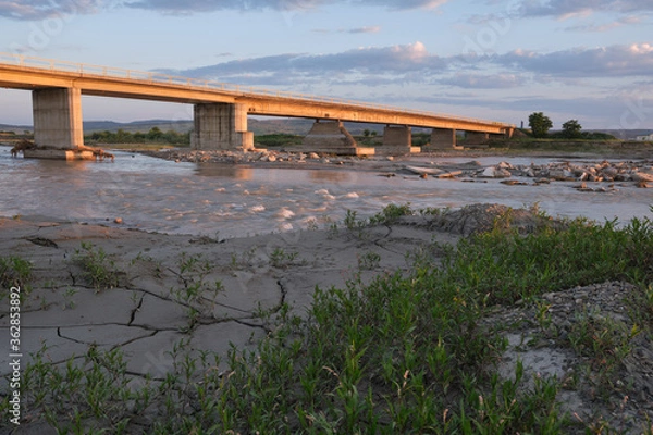 Obraz Sunset light on bridge