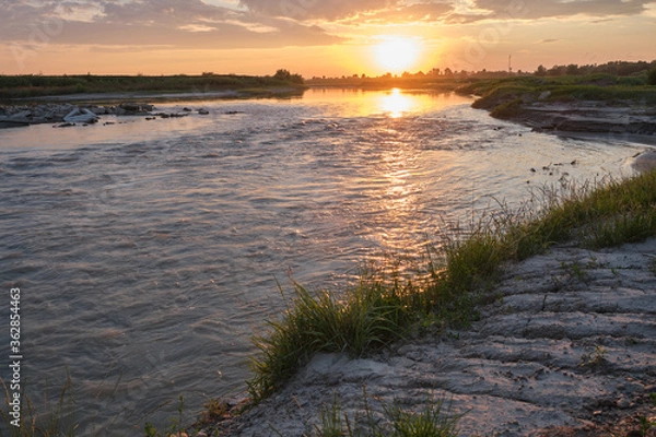Obraz Sunset over river