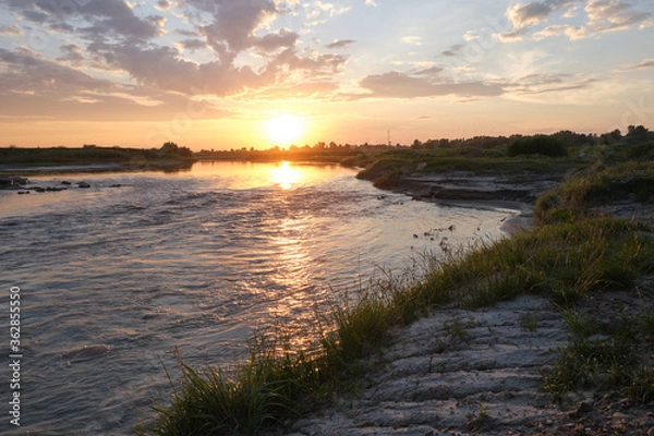 Obraz Sunset over river