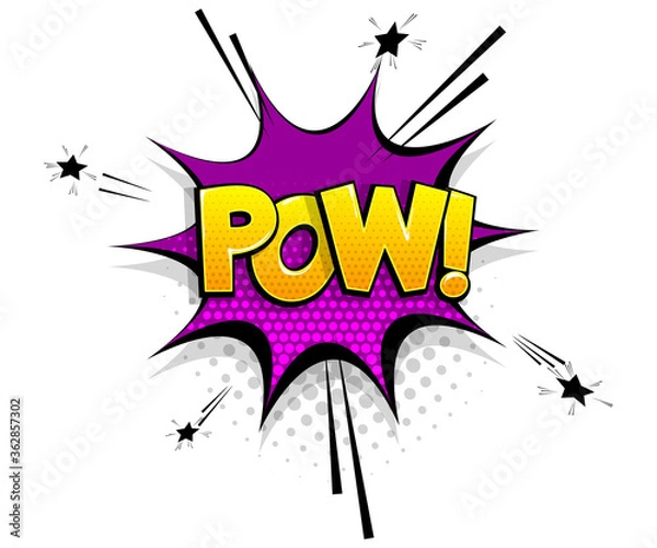 Fototapeta Comic text pow speech bubble pop art style
