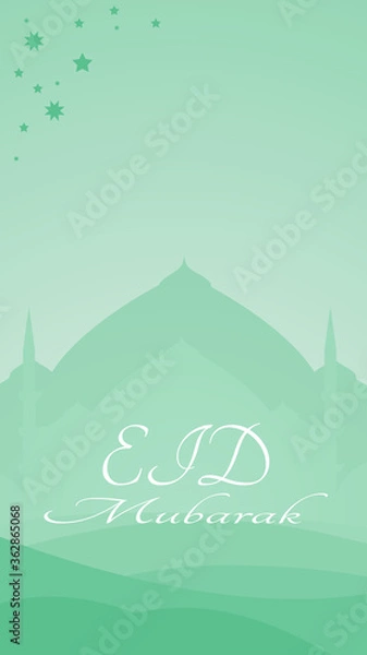 Obraz green islamic background vector illustration.