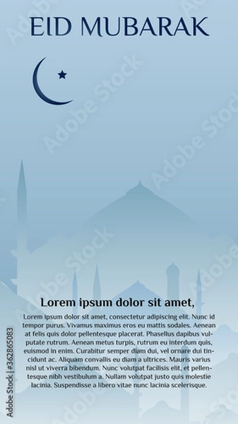 Obraz blue islamic background vector illustration.