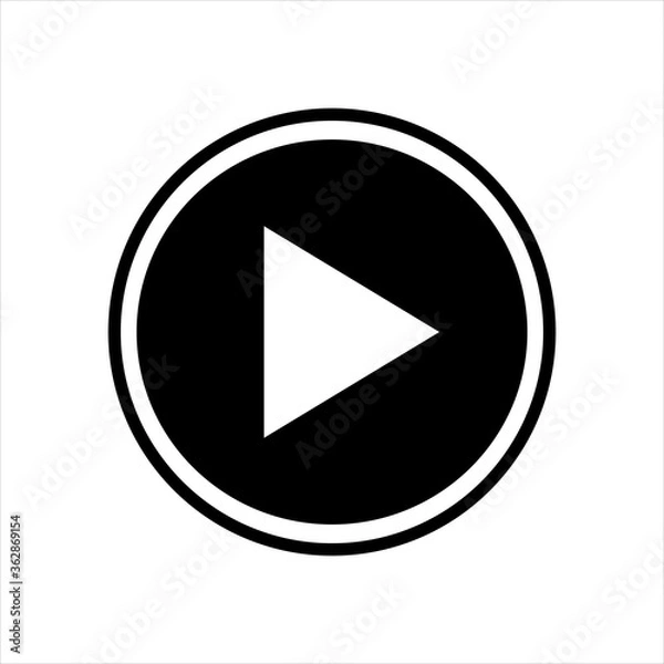Fototapeta Play button trendy flat style vector icon. symbol for your web site design, logo, app UI.
