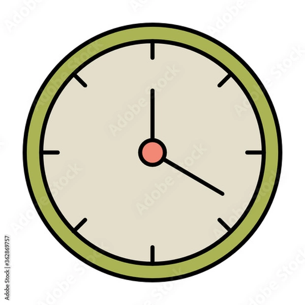 Fototapeta Round Shape Wall Clock Vector Design Icon Home Office Decor Element 
