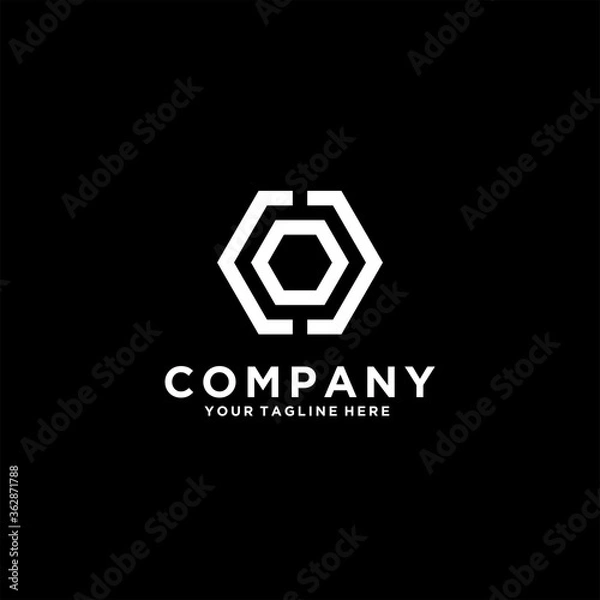 Obraz Letter C Logo with  Center  Concept Template Design Vector