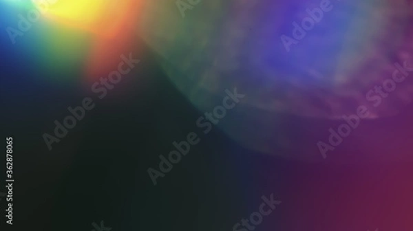 Fototapeta Rainbow Multciolor Optical Flare Abstract Bokeh and Light Leaks Photo Overlays with Camera Lens Film Burn  Defocused Blur Reflection Bright Sunlights. Use in Screen Overlay Mode for Photo Processing.