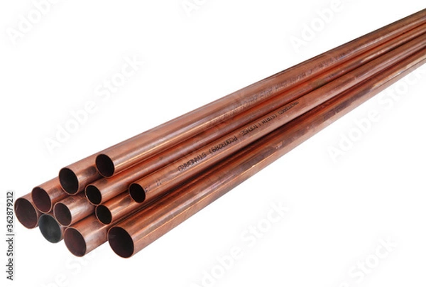 Fototapeta Copper tubing is most often used for heating systems, and as a refrigerant line in HVAC systems.