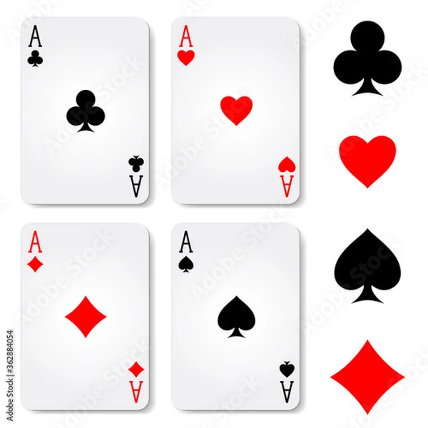 Obraz Suit playing cards isolated