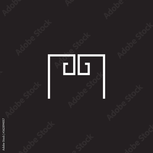 Fototapeta M letter initial logo design template