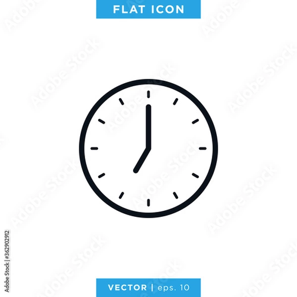 Fototapeta Clock Icon Design Template