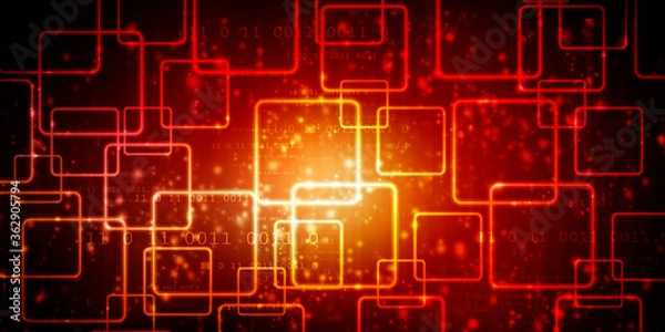 Fototapeta 2d illustration Abstract futuristic electronic circuit technology background