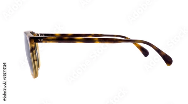 Fototapeta Close up of modern  sunglasses isolated on white.Studio shot.