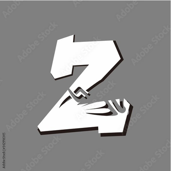 Fototapeta the initials of a two-dimensional modern alphabet