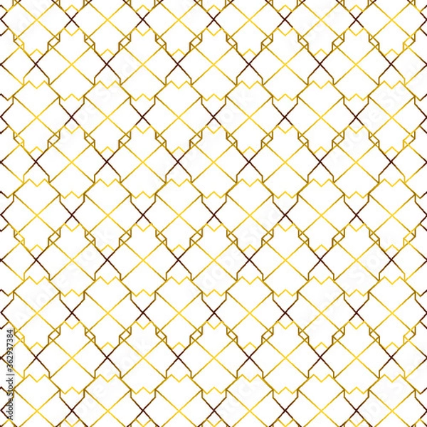 Fototapeta Vintage gold art deco seamless pattern vector illustration