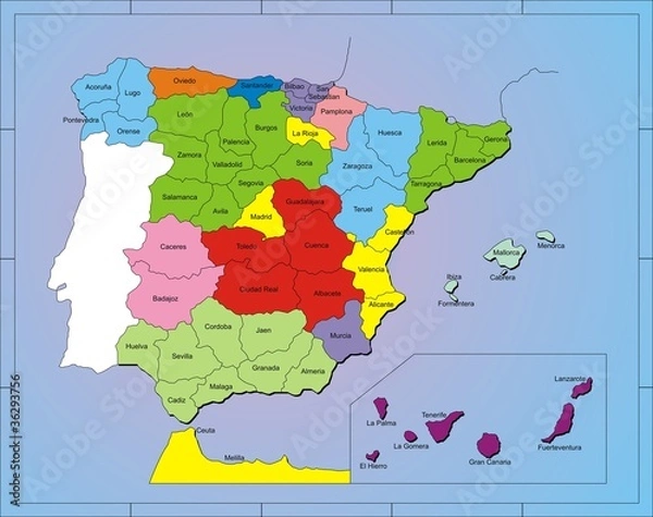 Fototapeta Mapa de España