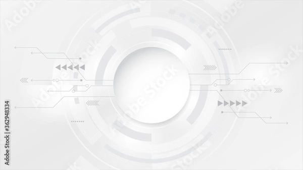 Fototapeta Grey white Abstract technology background,Hi tech digital connect, communication, high technology concept, science, technology background