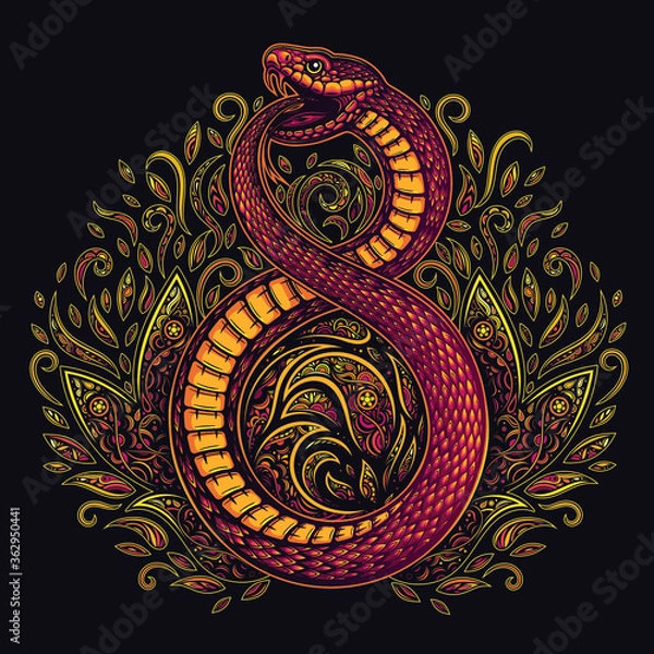 Obraz Vector Abstract Red Snake Illustration