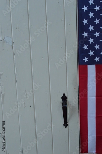 Obraz american flag on fence
