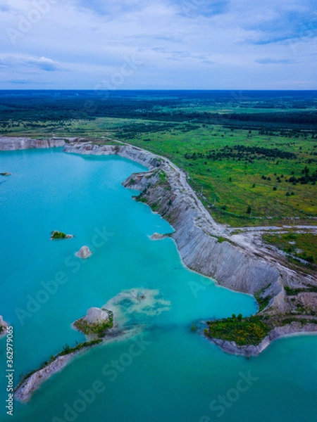Obraz White cliffs of Krychaw. Сhalkpit near Krychaw Town (Belarus). Local copy of White cliffs of Dover 