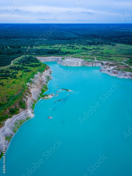 Obraz White cliffs of Krychaw. Сhalkpit near Krychaw Town (Belarus). Local copy of White cliffs of Dover 