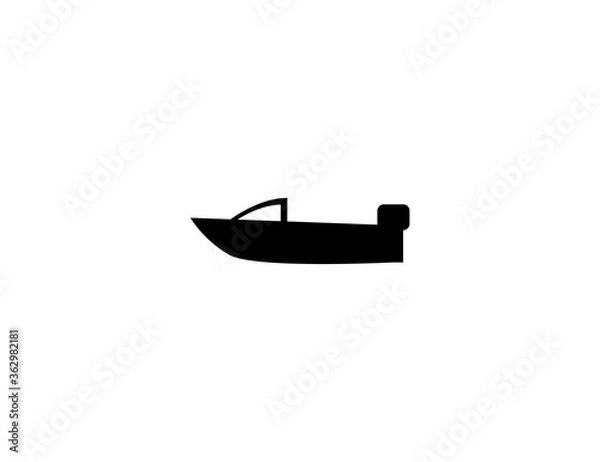Obraz Motor boat vector flat icon. Isolated speed boat illustration