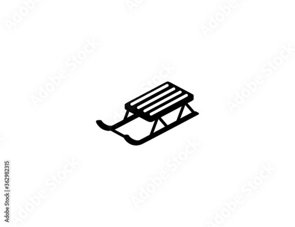 Obraz Sled vector flat icon. Isolated toboggan, sledge illustration