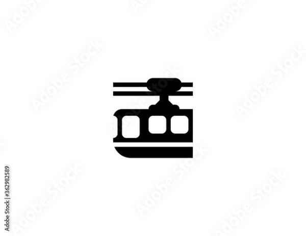 Obraz Suspension railway vector flat icon. Isolated Suspension railway train illustration