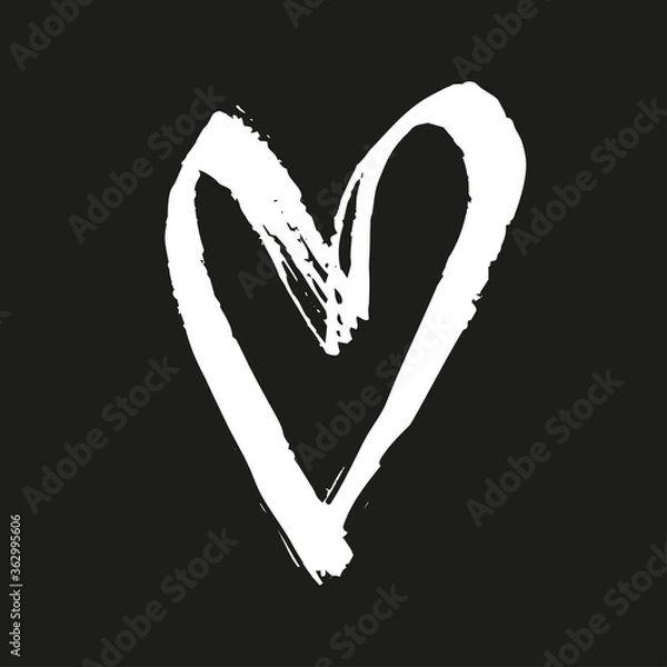 Obraz Brush painted vector heart.