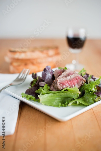 Obraz steak salad
