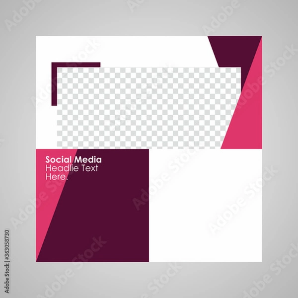 Fototapeta Promotion social media square banner template. Modern set of editable minimal fashion templates for flyers, card and web ads promotion.