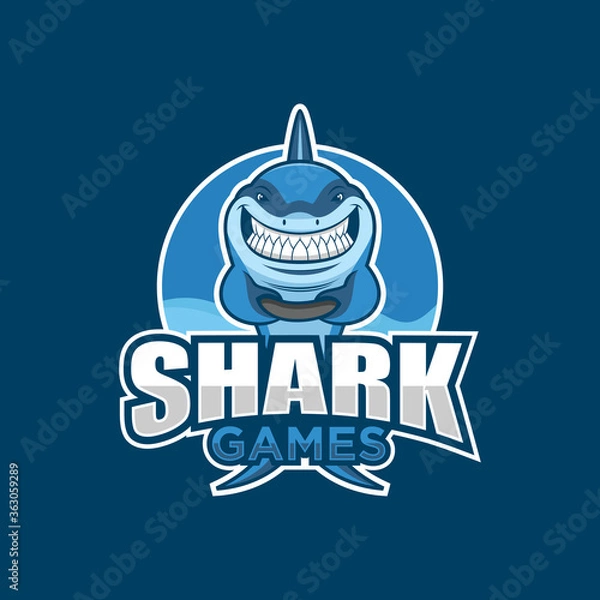 Obraz Shark game illustration logo design