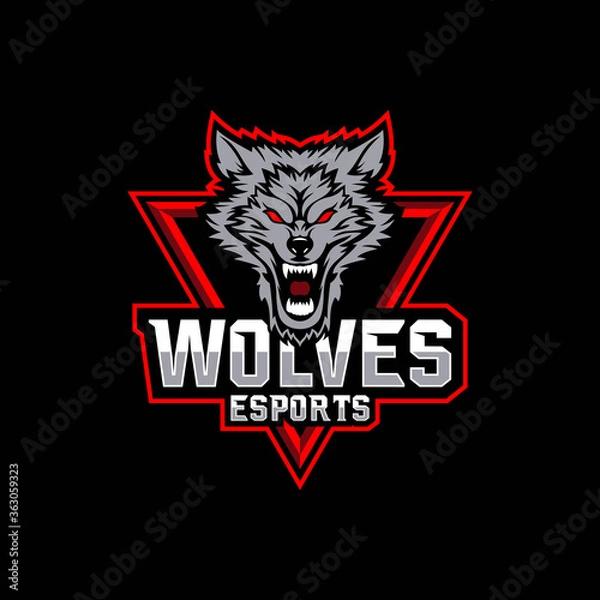 Obraz wolves e-sport mascot logo design