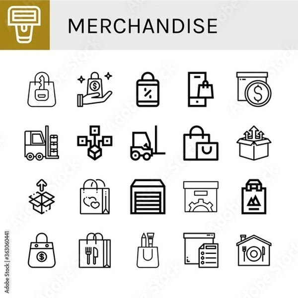 Fototapeta merchandise icon set
