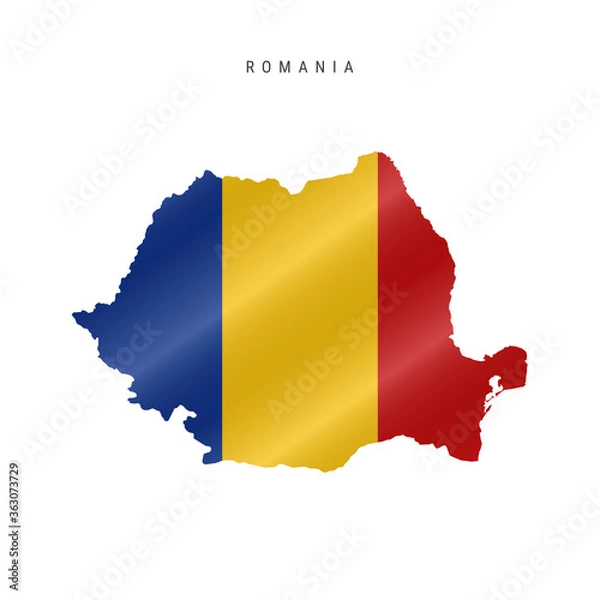 Obraz Waving flag map of Romania. Vector illustration