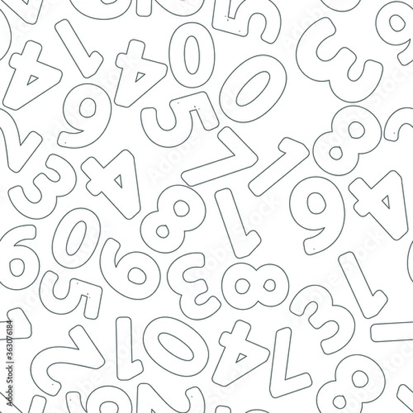 Fototapeta Seamless pattern with numbers for school design.