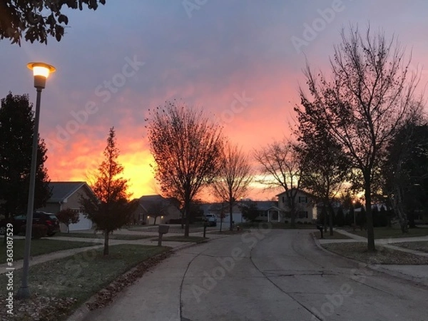 Obraz sunset in the city