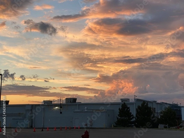 Obraz sunset over the harbor