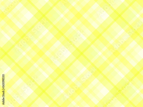 Fototapeta ランダムチェック柄 斜め 黄