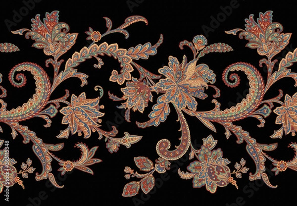 Fototapeta Classic paisley and fine lace pattern, Persian pattern，suitable for textile clothing and wallpaper design, invitation design