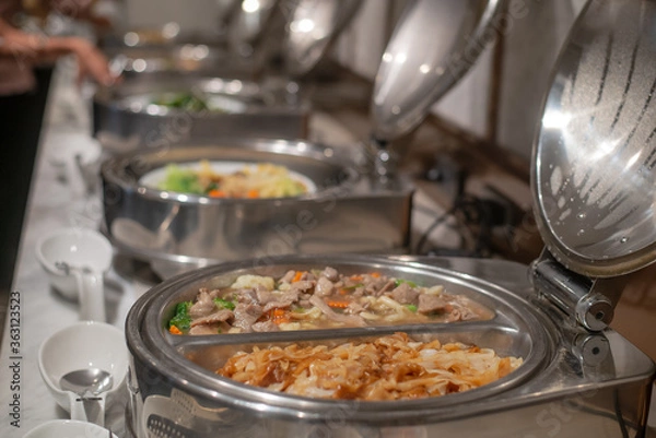 Fototapeta several food on buffet line catering