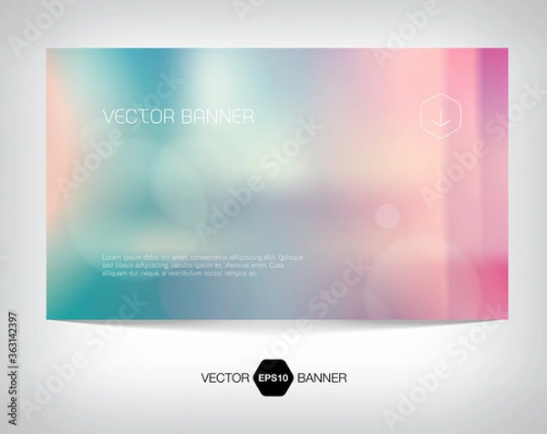 Fototapeta vector banner, card, flyer design template with soft blurry bokeh background with light leaks