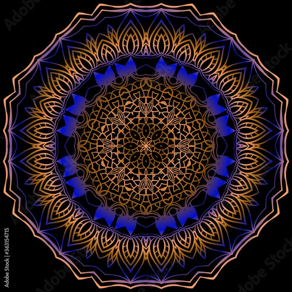 Fototapeta Decorative round lace ornate mandala. Vintage pattern. Vector