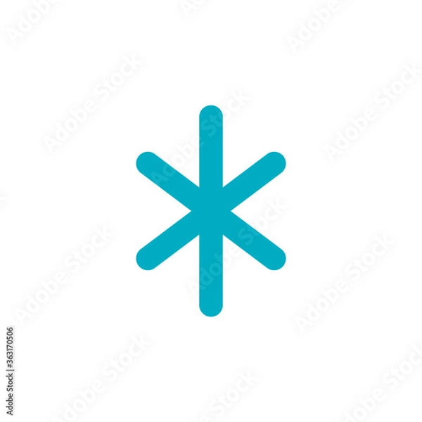 Fototapeta Snowflake icon. snow icon blue color on white background