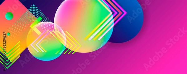 Fototapeta Bright background template summer juicy colors. Colorful geometric background. Fluid shapes composition. Eps10 vector