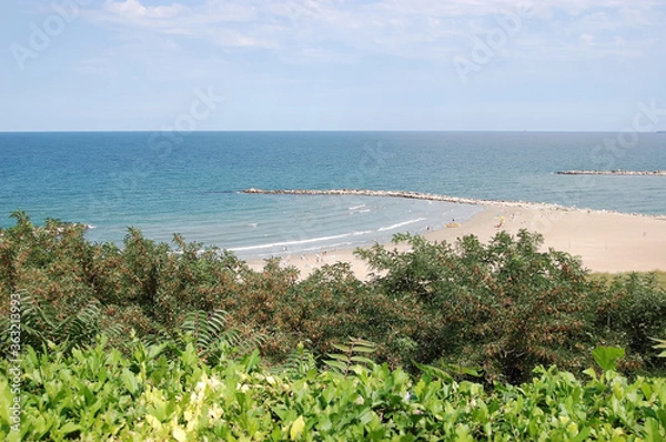 Fototapeta View of the beach in Constanta in Romania.