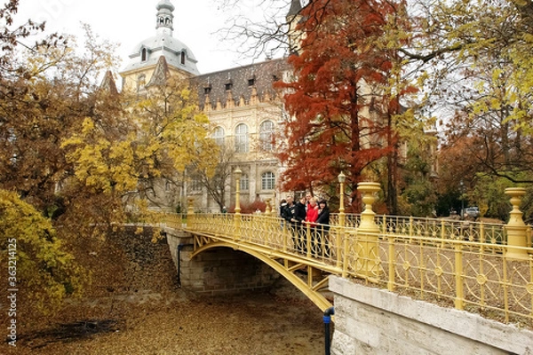Fototapeta Autumn in the park of Budapest.