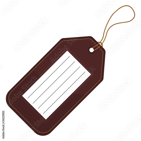 Fototapeta Przywieszka bagażowa z miejsca na kopię na białym tle